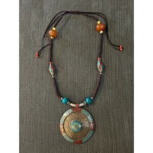 Vintage Tibetan Turquoise and Coral Necklace